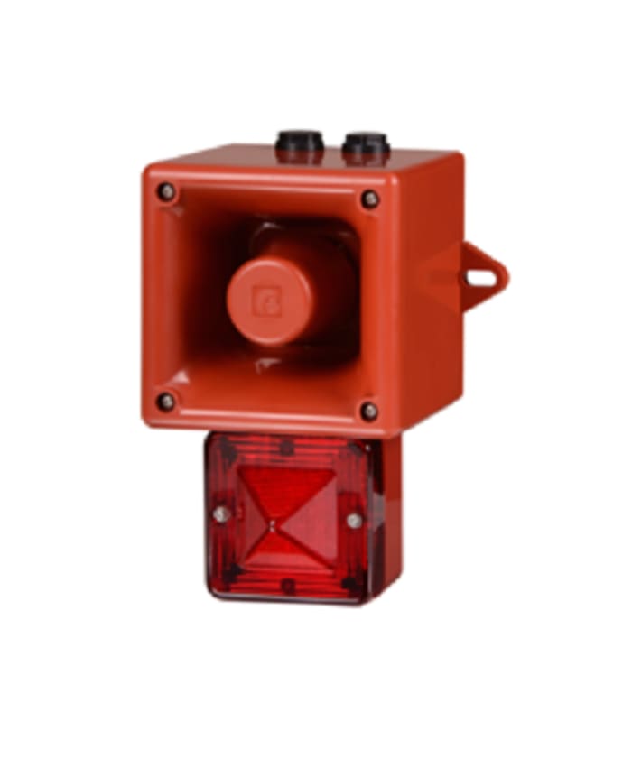 e2s AL105NX Series Amber Sounder Beacon, 230 V, IP66, Wall Mount, ±113dB at 1 Metre