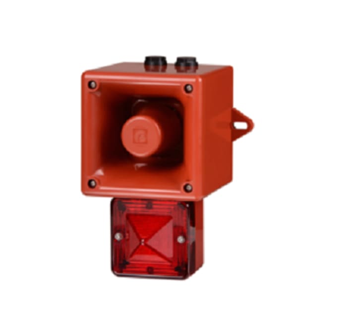 Combiné balise/sirène e2s série AL105NX, lentille Rouge au Xénon, 230 V