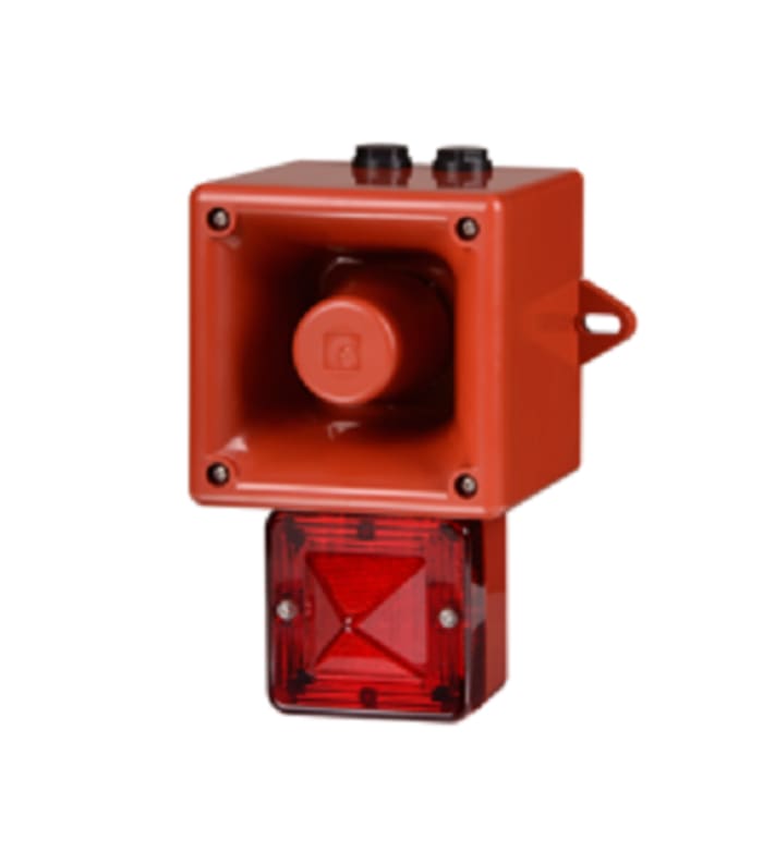 Indicator luminoso y acústico Xenón e2s AL105NX, 24 V, Rojo, Intermitente, estroboscópica, 113dB @ 1m, IP66