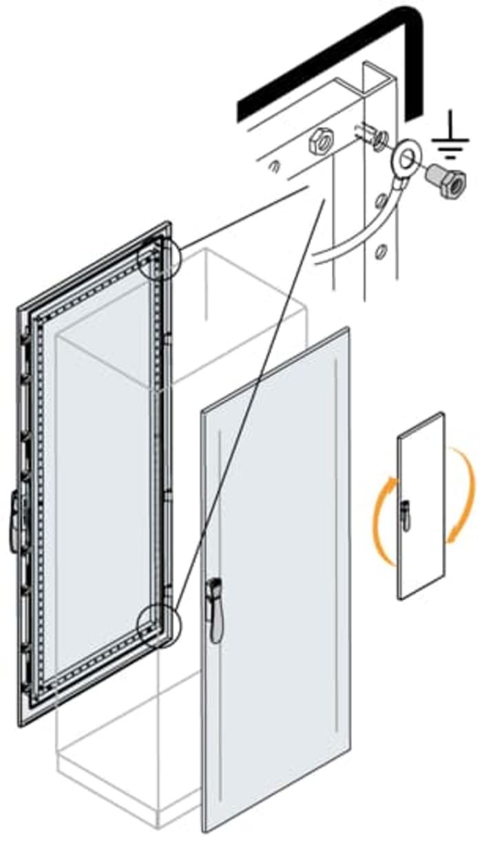 EC1880K ABB | ABB IS2 Series Lockable Steel RAL 7035 Blind Door, 800mm ...
