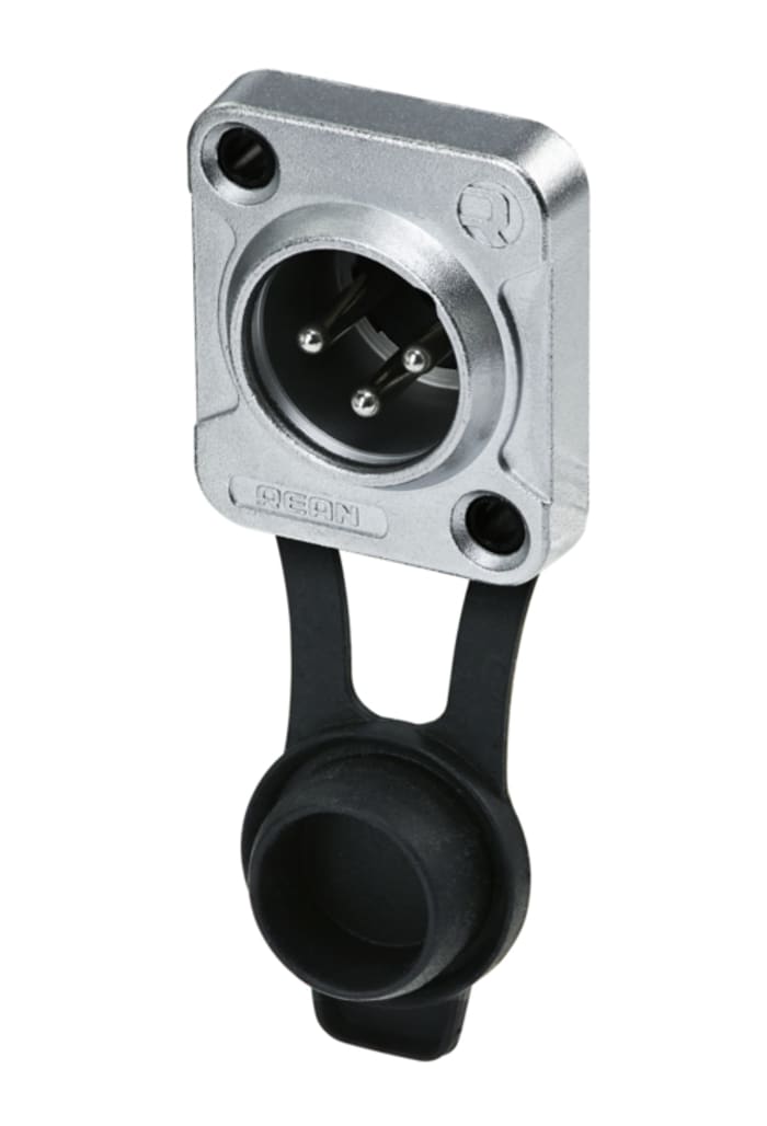 REAN Products Socket Mount XLR Connector, Male, IP65, 3 Way