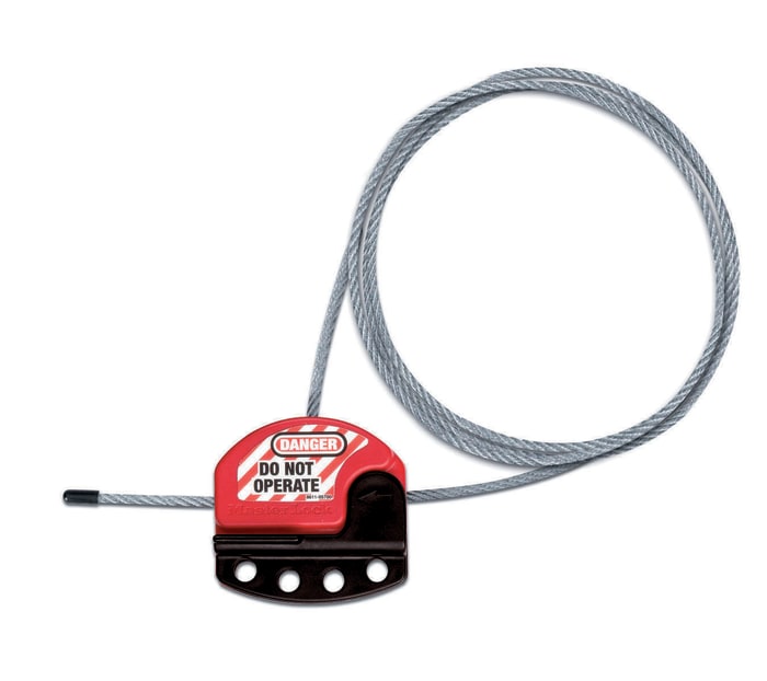 Penta Black, Red 4-Lock Braided Steel Cable with Vinyl Coating, Composite Body Security Cable, 4mm Shackle, 4.3mm