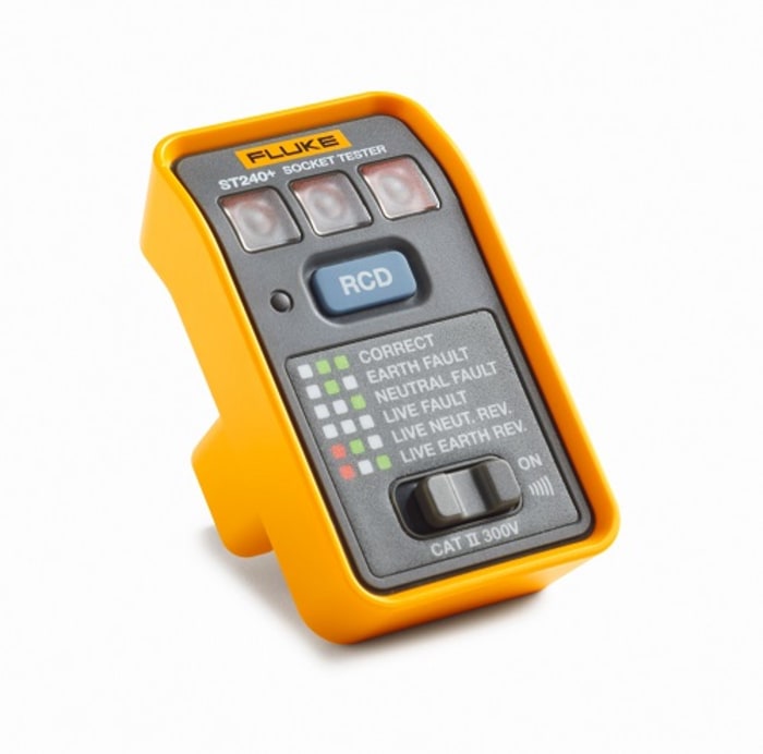 ST240+/UK Fluke | Fluke Mains Socket Tester 4mA 230V ac 300 V CAT II ...