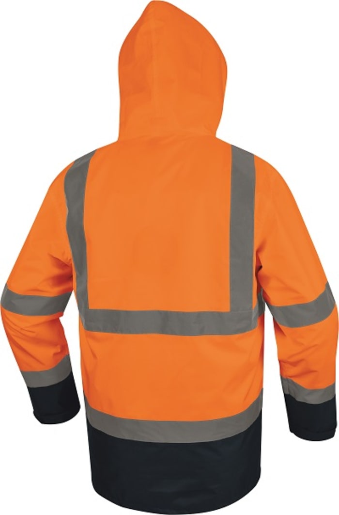 Delta Plus SPEED Fluorescent Orange Navy Blue Unisex Hi Vis Jacket L