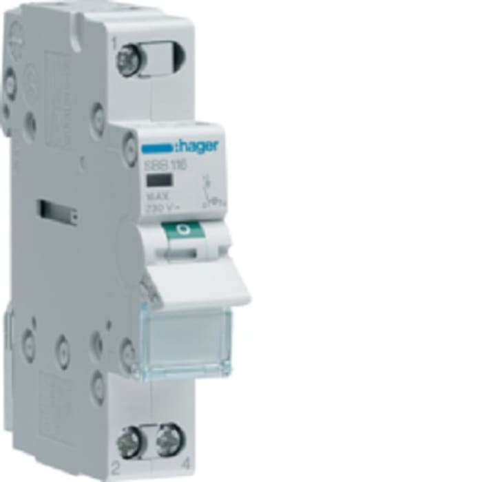 SBB116 Hager | Hager SBB Series Illuminated Modular Switch, NC, DIN ...