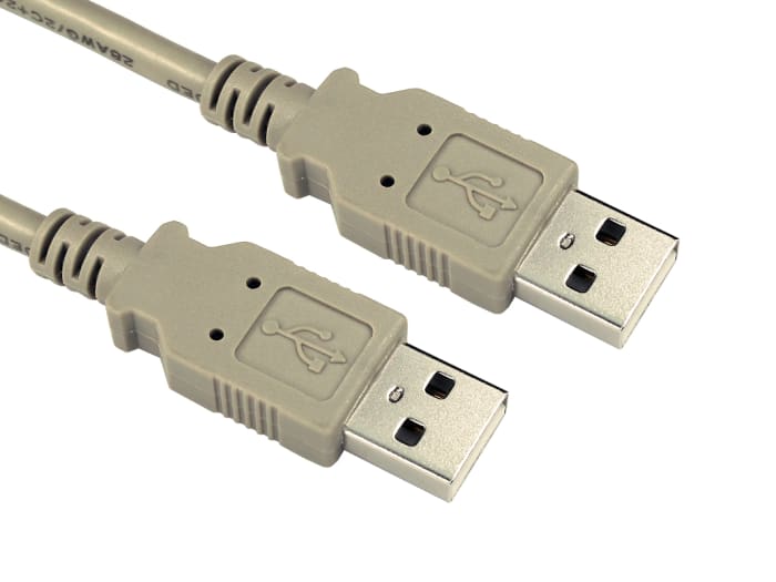 RS PRO USB 2.0, Male USB A to Male USB A, 2m