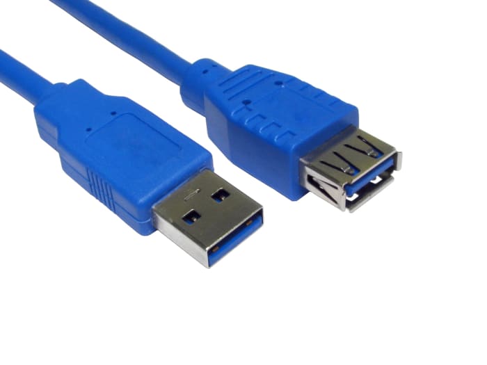 Alargador USB 3.0 RS PRO, con A. USB A Macho, con B. USB A Hembra, long. 1m, color Azul