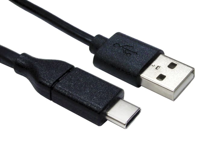 RS PRO USB 2.0, Male USB C to Male USB A, 2m