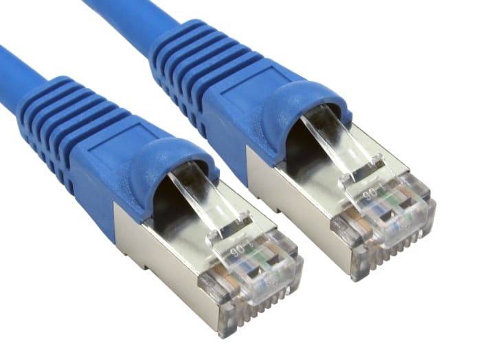 RS PRO, 1.5m Cat6a, Blue RJ45 to Male RJ45 Male, S/FTP Shielded, Terminated LSZH Sheath