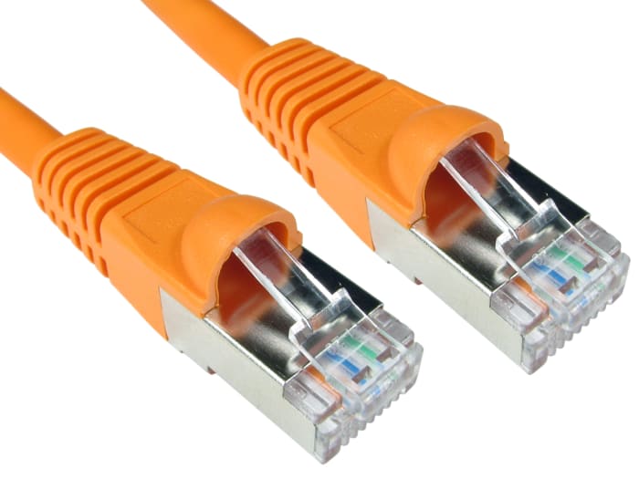 RS PRO, 2m Cat6a, Orange RJ45 to Male RJ45 Male, S/FTP Shielded, Terminated LSZH Sheath