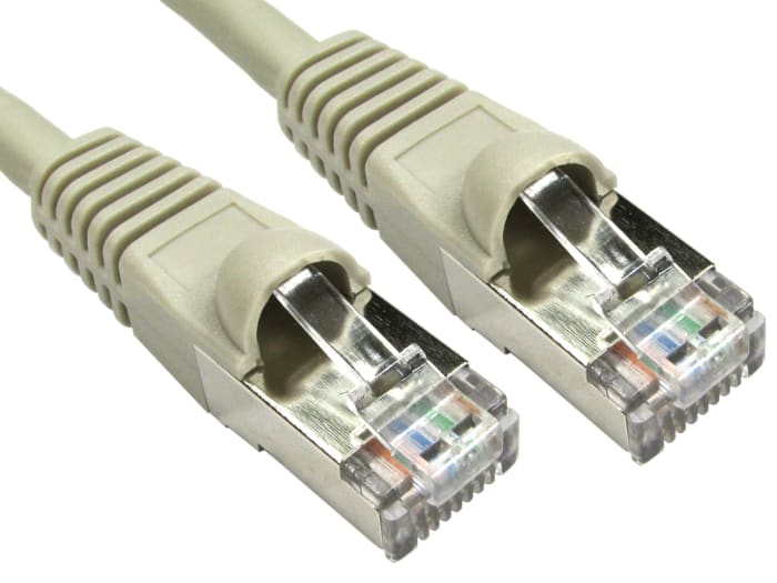 RS PRO, 15m Cat6a, Grey RJ45 to Male RJ45 Male, S/FTP Shielded, Terminated LSZH Sheath