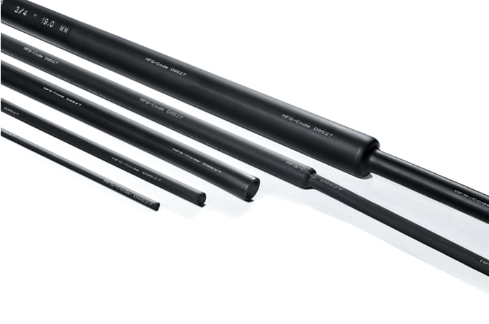 Tubos termorretráctiles HellermannTyton de Elastómero Negro, contracción 2:1, Ø 25.4 mm, long. 30m SE28