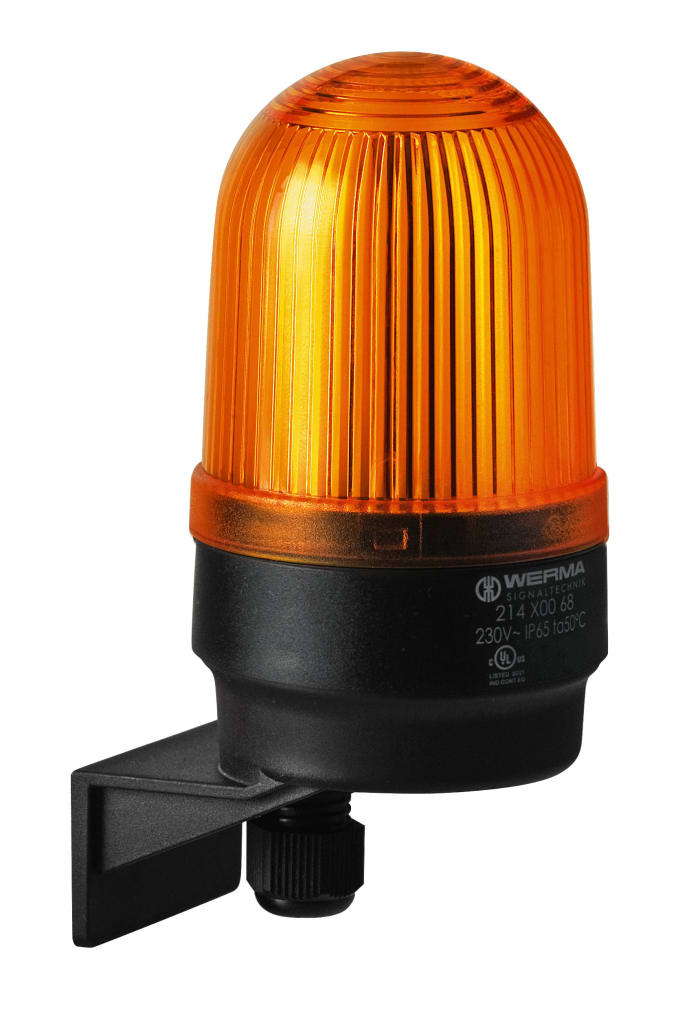 Werma 215 Series Yellow Flashing Beacon, 24 V, Wall Mount, Xenon Bulb