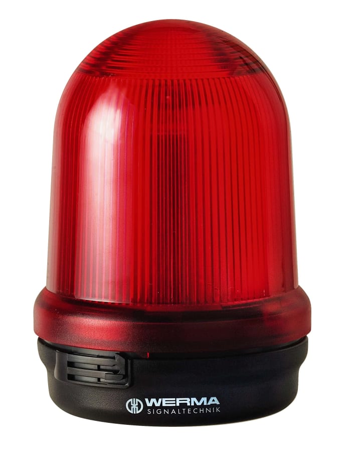 Werma 829 Series Red Continuous lighting Beacon, 115 V, Base Mount, LED Bulb