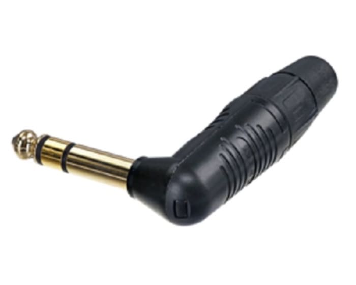Conector jack macho estéreo de 1/4 in Ángulo de 90° Macho Re-An Products, Montaje de Cable