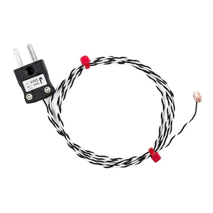 RS PRO Type K Copper Disc Thermocouple 5m Length, 6.35mm Diameter → +200°C