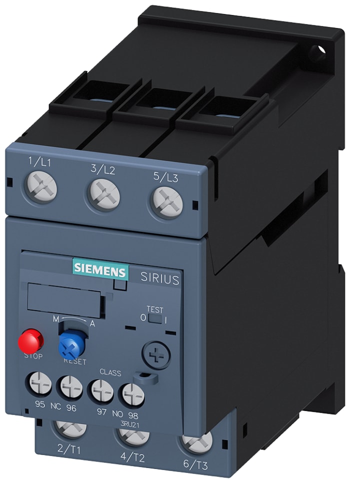 Relé de sobrecarga térmica Siemens SIRIUS SIRIUS 3RU2, 1 NC/1 NA, 4 A