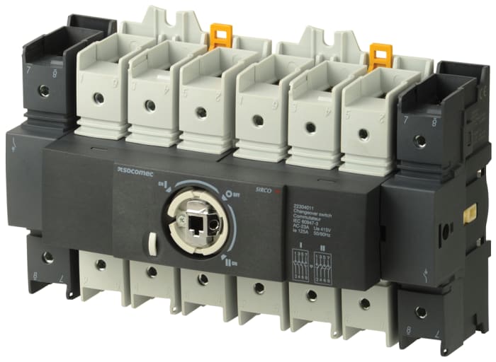 22304011 4P Pole DIN Rail Changeover Switch 125A