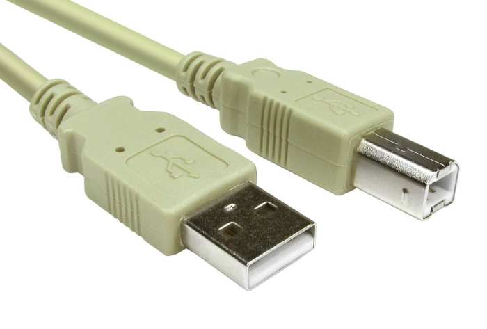 RS PRO USB 2.0, Male USB A to Male USB B, 1m