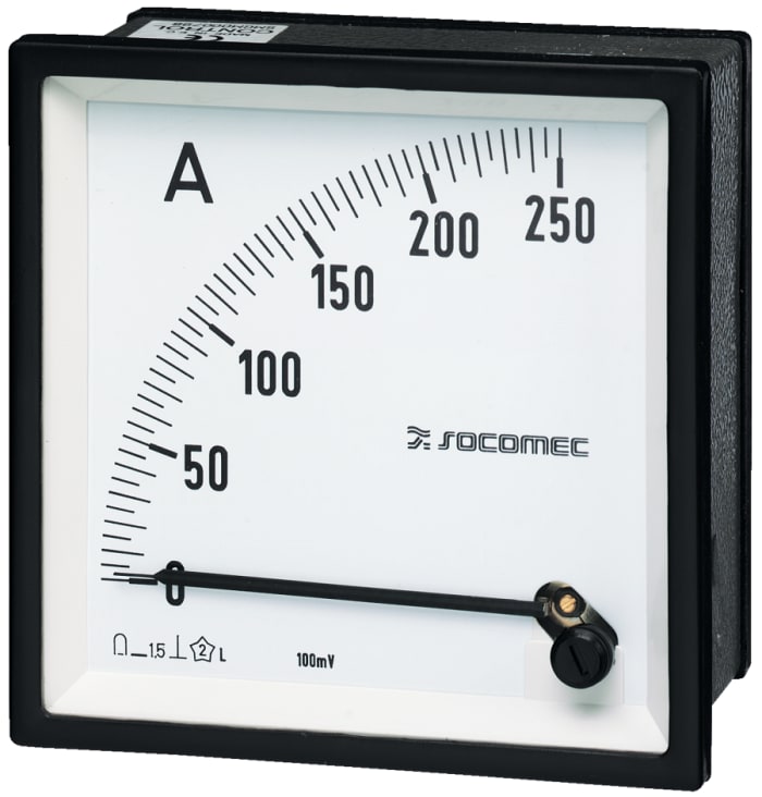 192E4434 192E Analogue Panel Ammeter 250A DC, 96mm x