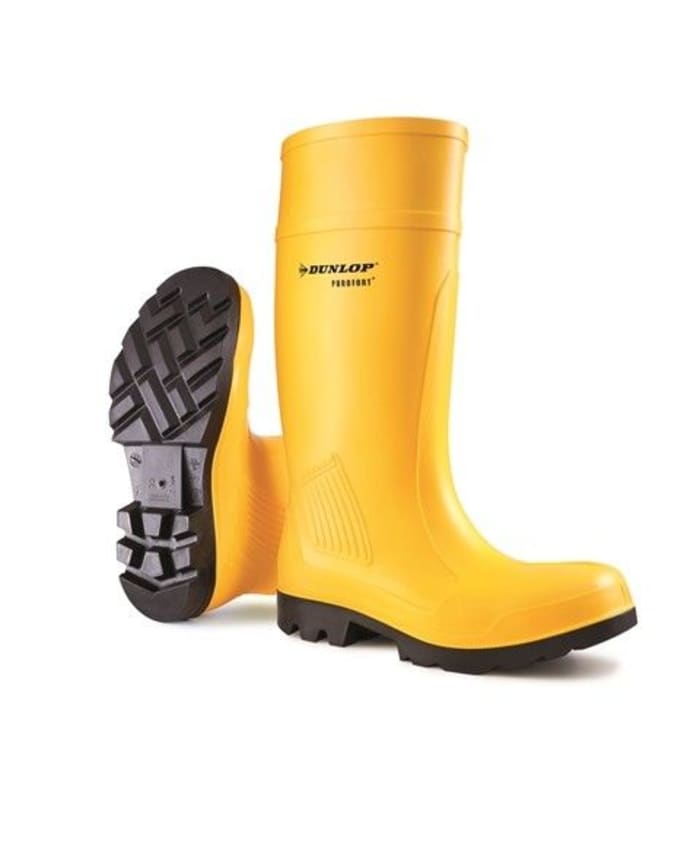Dunlop Yellow Steel Toe Capped Unisex Safety Wellingtons UK 8 EU 42
