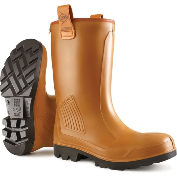 Dunlop Brown Steel Toe Capped Unisex Safety Boots UK 8