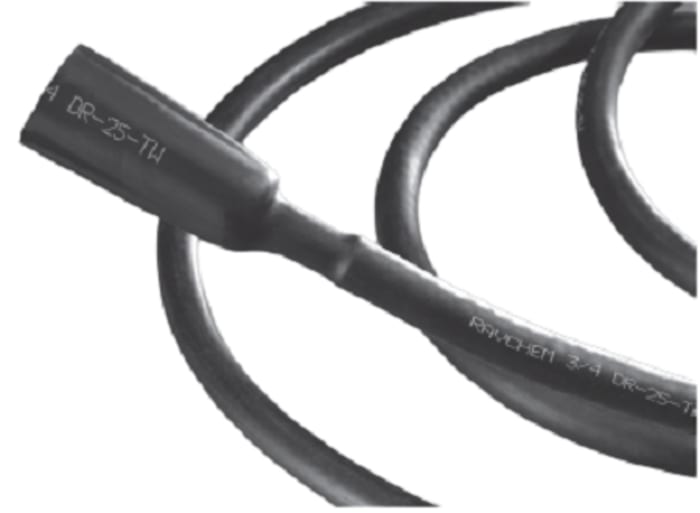 TE Connectivity Adhesive Lined Heat Shrink Tube, Black 12.7mm Sleeve Dia. x 10m Length 2:1 Ratio, DR-25 Series
