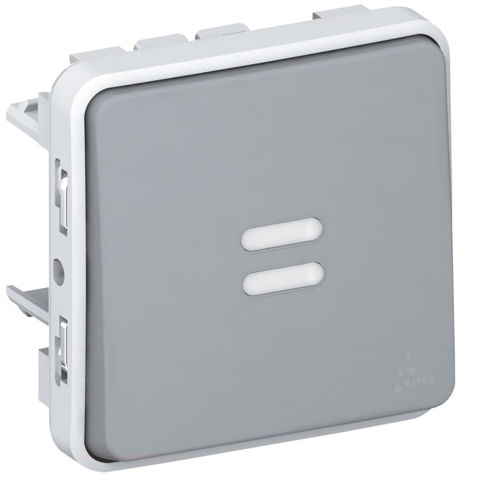 Legrand Grey Push Button Light Switch, 1 Way