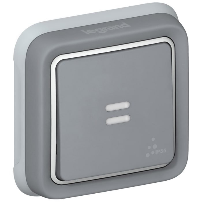 Legrand Grey Push Button Light Switch, 1 Way