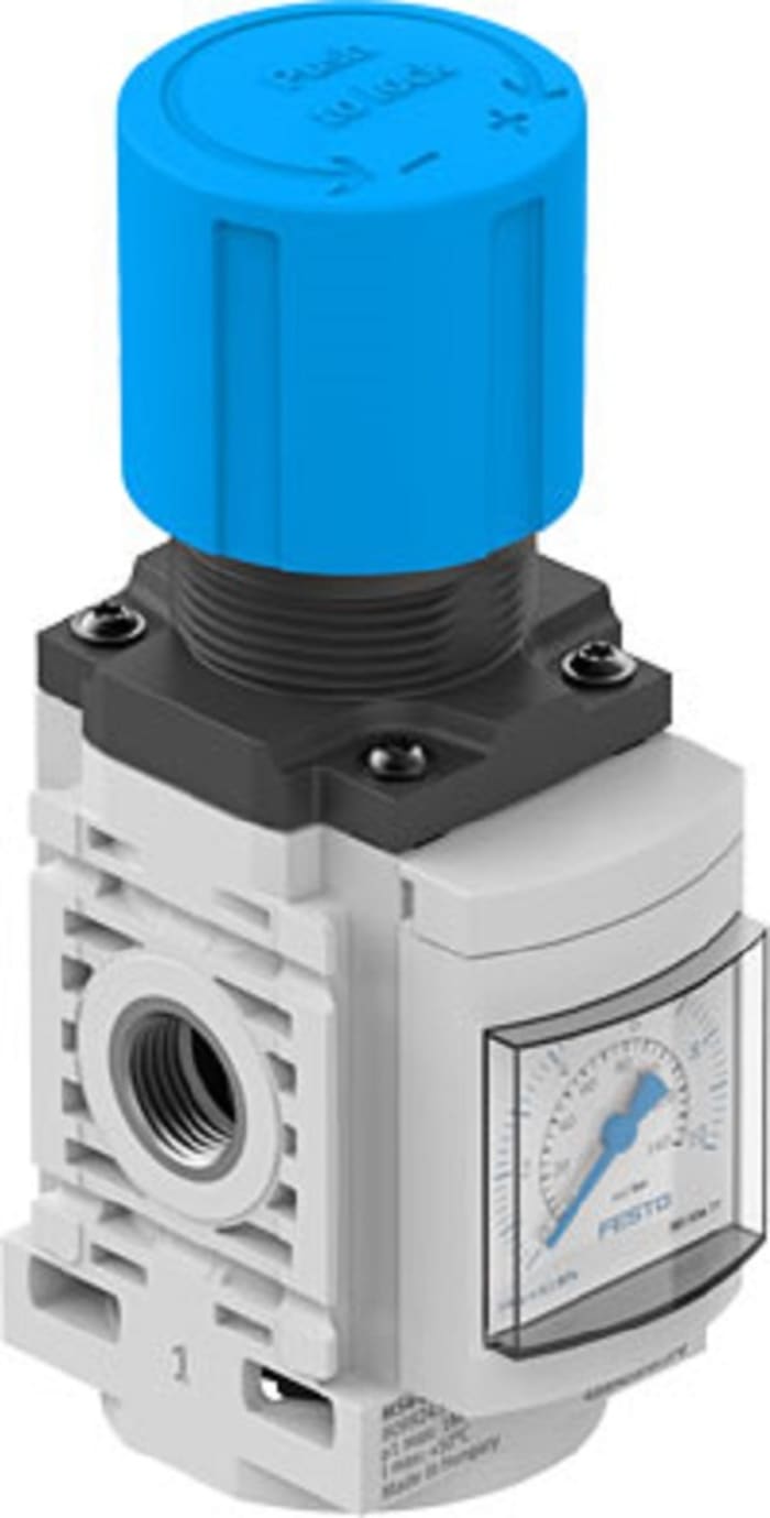 Festo G 1/4 Pneumatic Regulator - 0.1MPa to 1MPa, 10bar max. input, 8099358