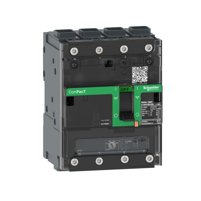 MCCB Schneider Electric, 4 Polos, 125A, Montaje fijo, ComPacT NSX, ComPacT NSXmB