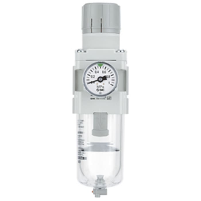 SMC AW-A Filter Regulator, 5μm, G 1/4, Auto, 0.5 → 7 bar