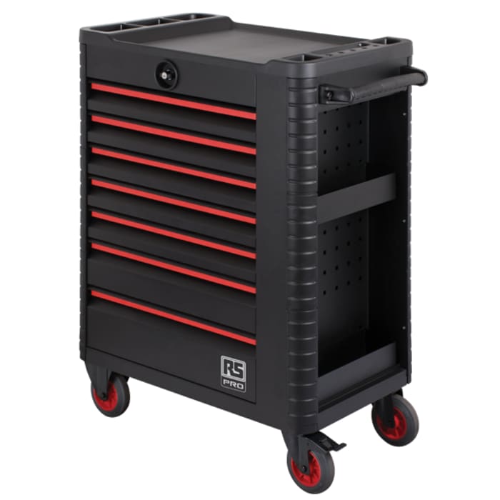 RS PRO 7 Drawer Steel Wheeled Tool Chest