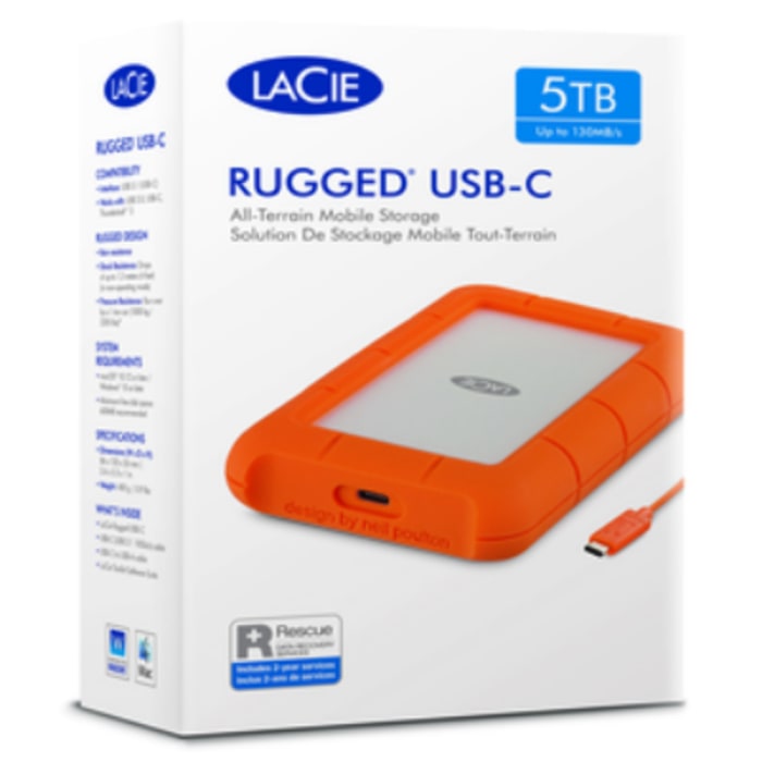 LaCie Rugged USB-C Mobile Drive - 5TB