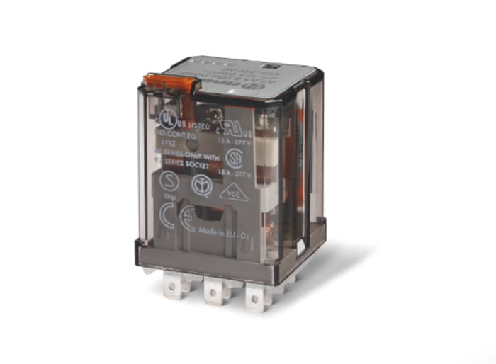 Finder Plug-In Mount Power Relay, 24V dc Coil, 16A Switching Current