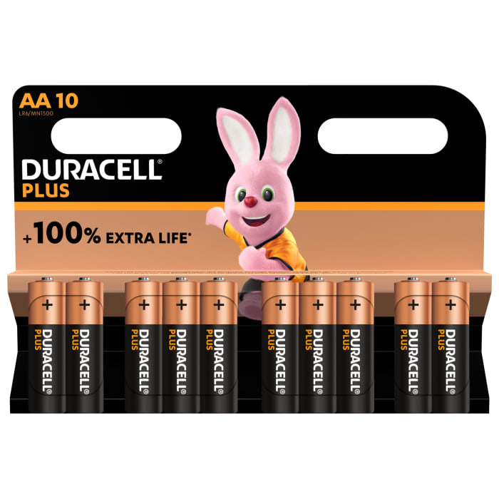 Baterie AA Alkalická na bázi oxidu manganičitého plochá 1.5V MN1500 1.5L Duracell Plus Duracell MN1500