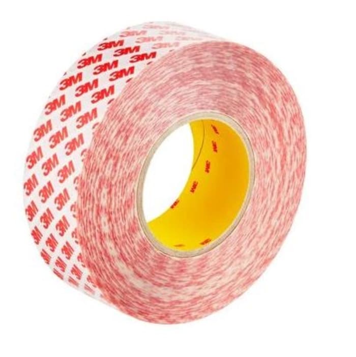 3M Transparent Double Sided Polyester Tape, 0.2mm Thick, Acrylic Backing, 50mm x 50m