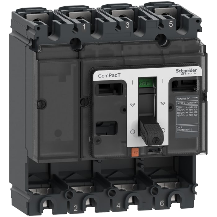 Schneider Electric, ComPacT MCCB 4P 100A, Fixed Mount