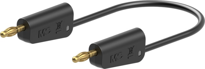 Staubli Test lead, 19A, 30V ac, Black, 2m Lead Length