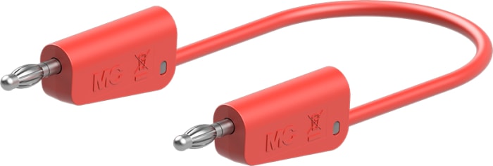 Staubli Test lead, 19A, 30V ac, Red, 1m Lead Length