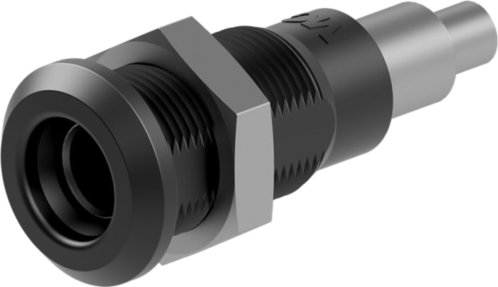 Staubli Black Socket Test Socket, Solder Termination, 25A, 30V ac, Nickel Plating