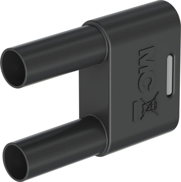 Staubli Black Plug 4 mm Test Plug & Socket, 32A, 1kV, Nickel Plating