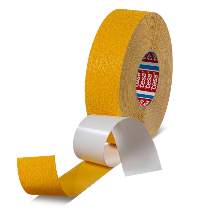 Tesa 60954 Yellow PVC Film 18m Adhesive Anti-slip Tape, 1.365mm Thickness