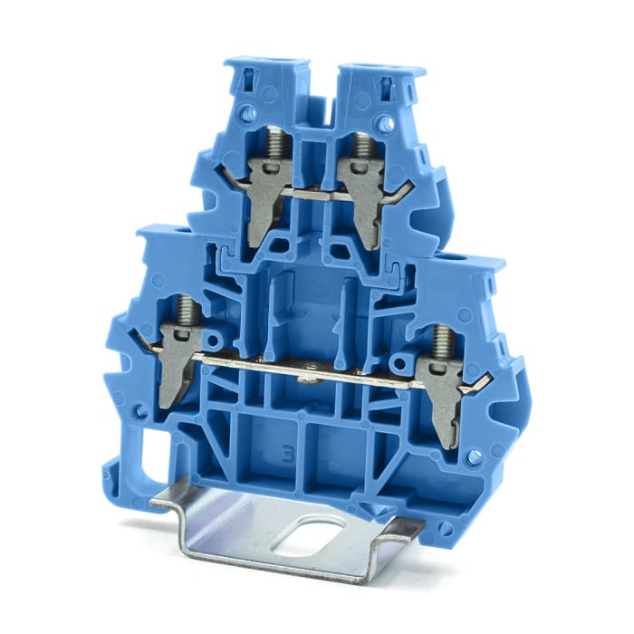 RS PRO | RS PRO Feed Through Terminal Block Blue, 4mm², 2-Level, Clamp ...