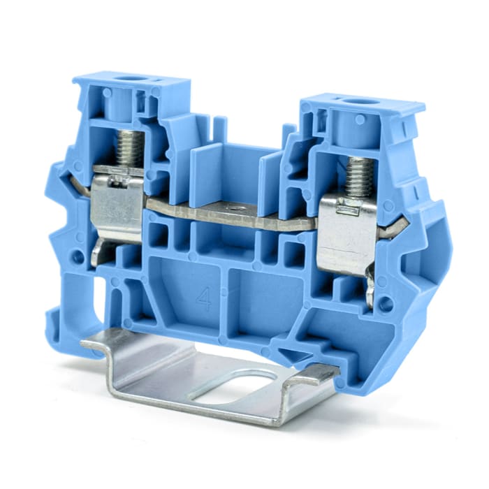 RS PRO | RS PRO Feed Through Terminal Block Blue, 6mm², 1-Level, Clamp ...