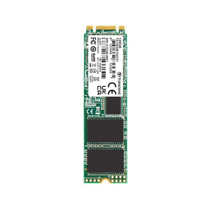Disco duro SSD interno M.2 (2280) Transcend de 128 GB, SATA III, 3D TLC, para aplicaciones industriales
