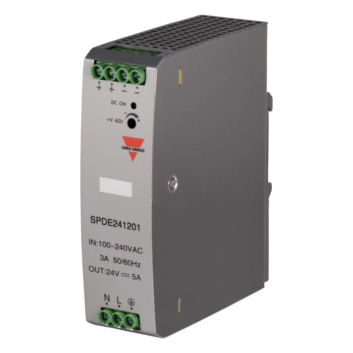 Carlo Gavazzi SPDE Switched Mode DIN Rail Power Supply, 90 → 264V ac ac Input, 24V dc dc Output, 5A Output, 120W