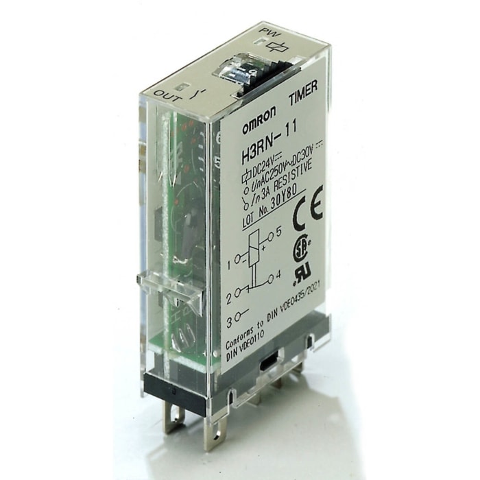 Omron Plug In Timer Relay, 24V dc, 2-Contact, 0.1 → 600s, SPDT
