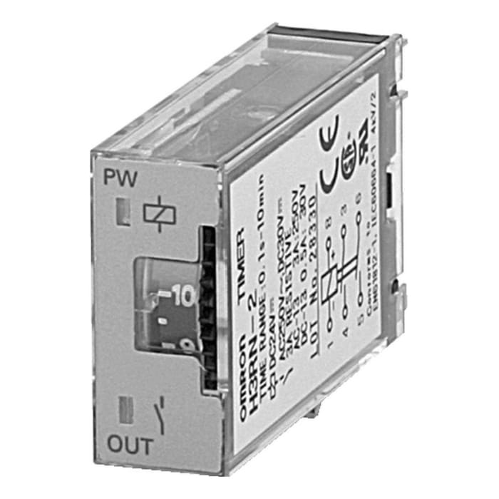 Omron Plug In Timer Relay, 12V dc, 2-Contact, 0.1 → 600s, DPST
