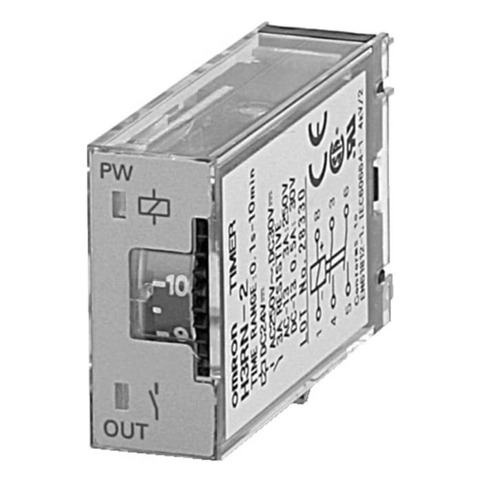 Omron Plug In Timer Relay, 24V dc, 2-Contact, 0.1 → 600s, DPST